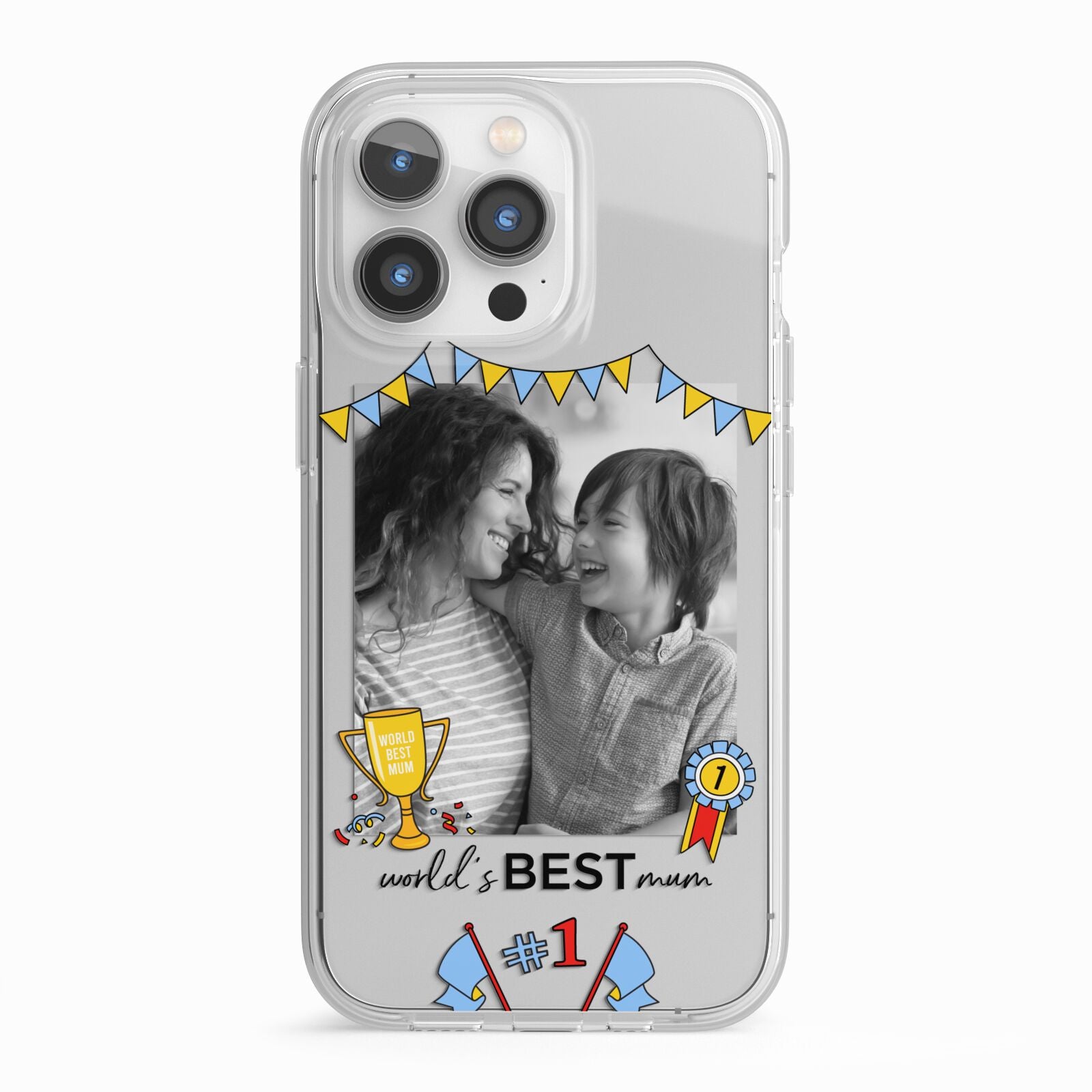 Worlds Best Mum iPhone 13 Pro TPU Impact Case with White Edges