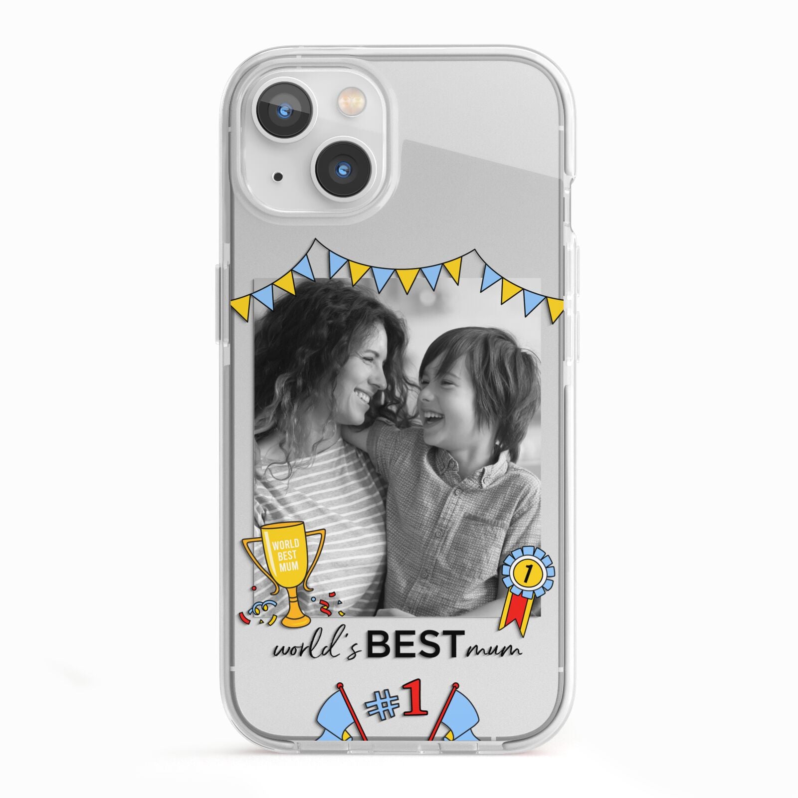 Worlds Best Mum iPhone 13 TPU Impact Case with White Edges