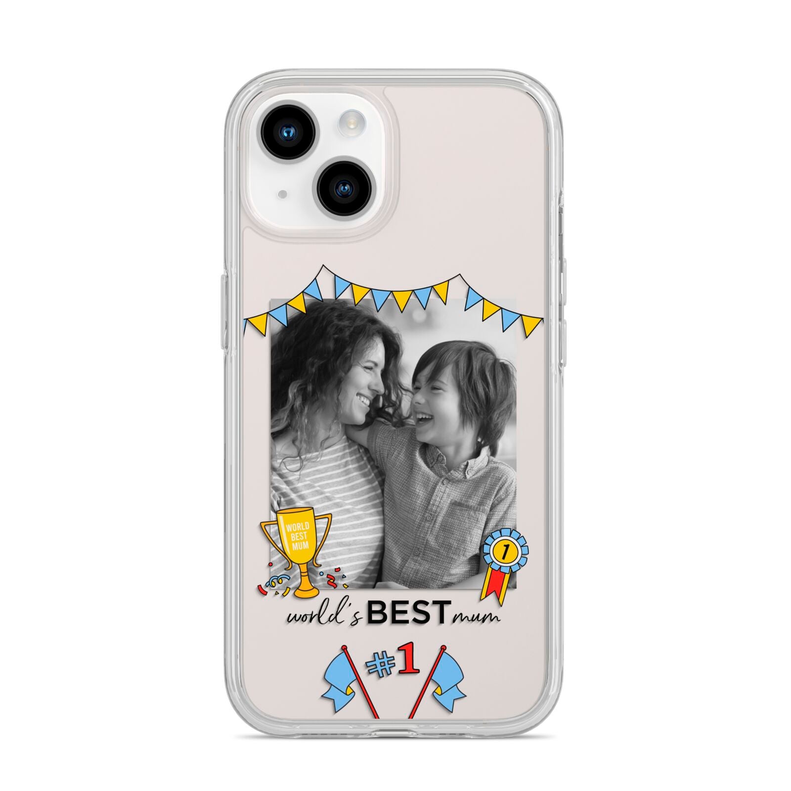 Worlds Best Mum iPhone 14 Clear Tough Case Starlight