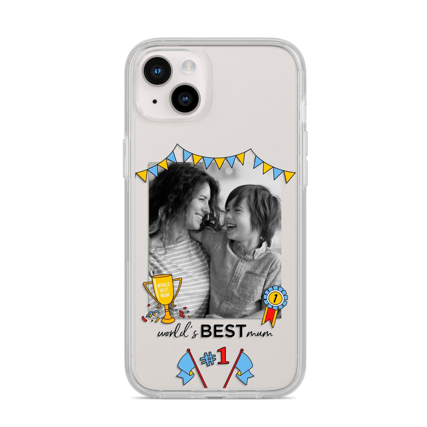 Worlds Best Mum iPhone 14 Plus Clear Tough Case Starlight