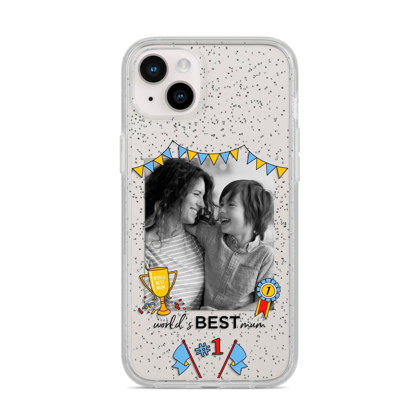 Worlds Best Mum iPhone 14 Plus Glitter Tough Case Starlight