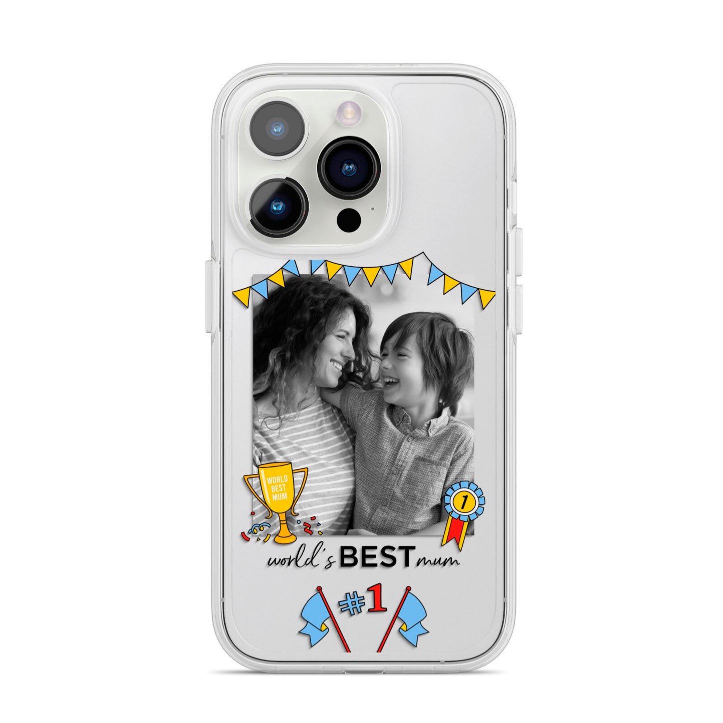 Worlds Best Mum iPhone 14 Pro Clear Tough Case Silver