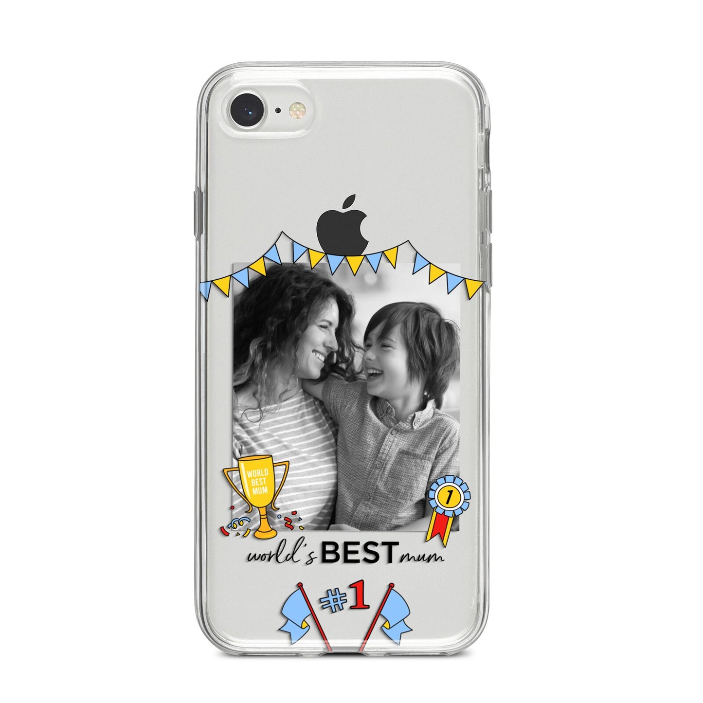 Worlds Best Mum iPhone 8 Bumper Case on Silver iPhone