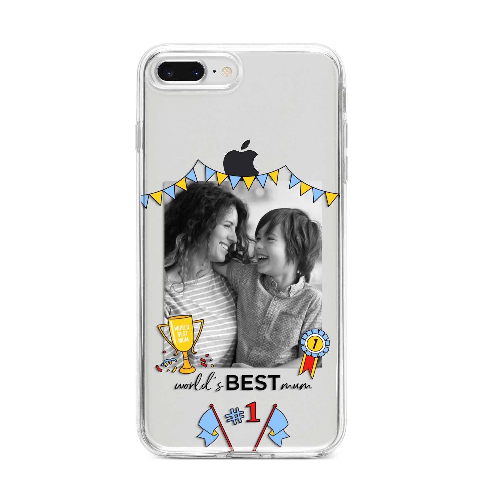 Worlds Best Mum iPhone 8 Plus Bumper Case on Silver iPhone