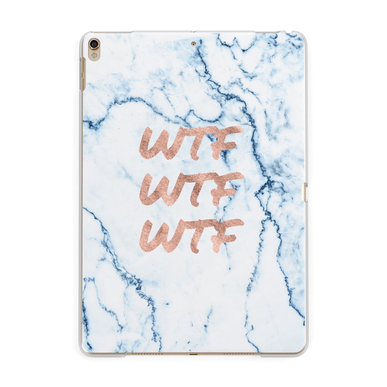 Wtf Rose Gold Blue Marble Effect Apple iPad Gold Case