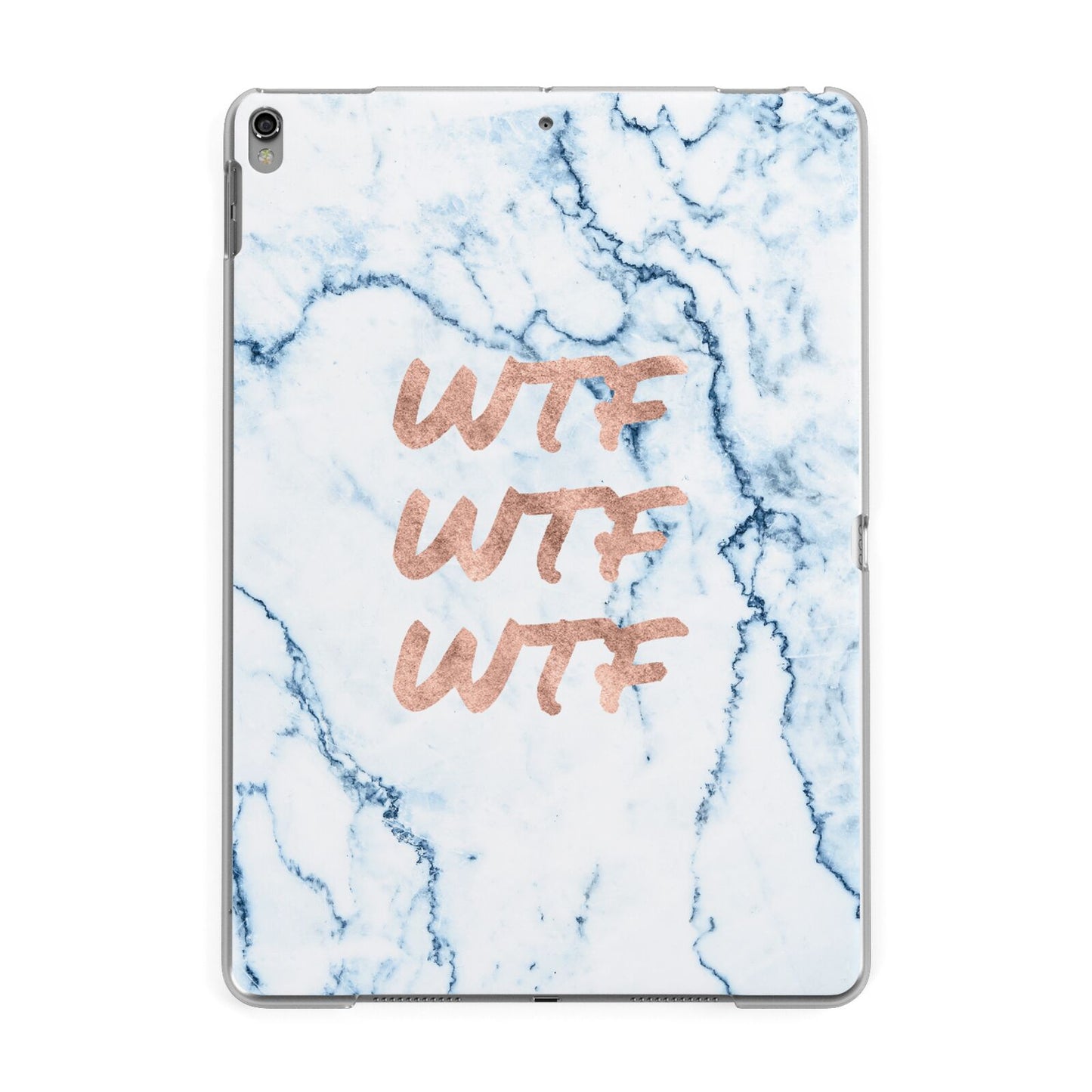 Wtf Rose Gold Blue Marble Effect Apple iPad Grey Case