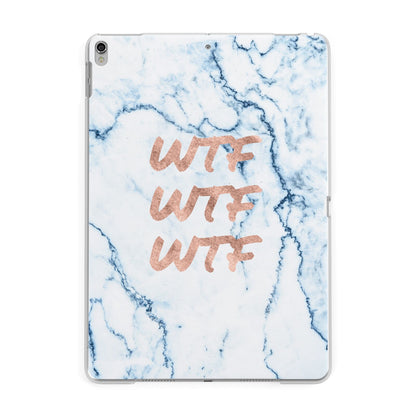 Wtf Rose Gold Blue Marble Effect Apple iPad Silver Case