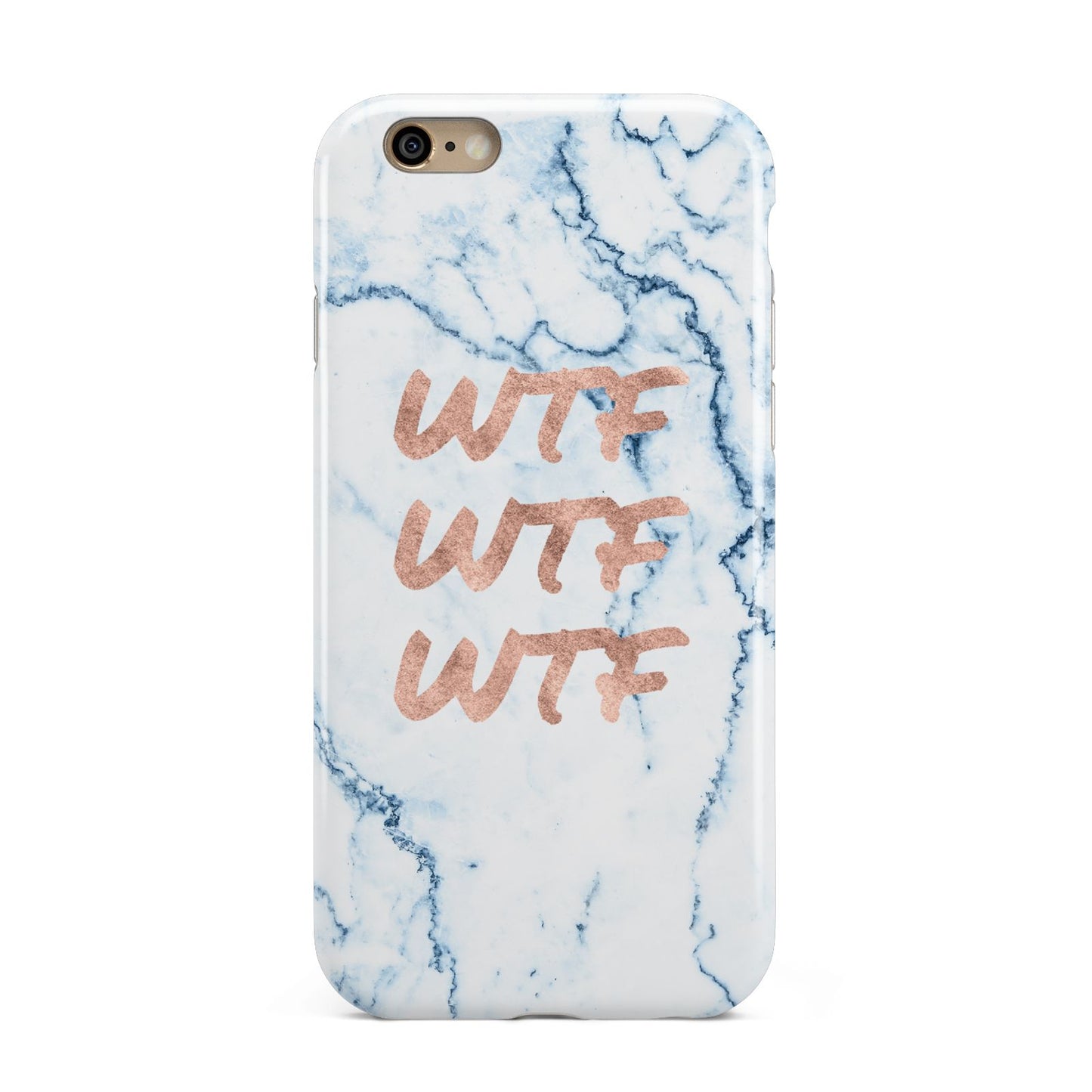 Wtf Rose Gold Blue Marble Effect Apple iPhone 6 3D Tough Case