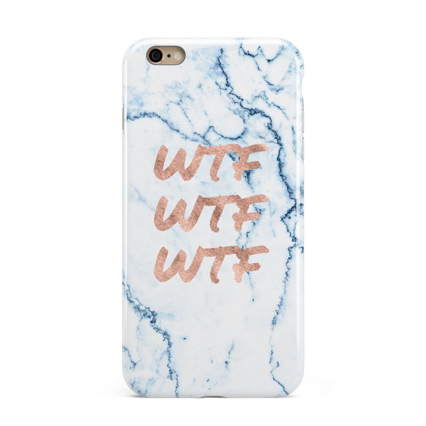 Wtf Rose Gold Blue Marble Effect Apple iPhone 6 Plus 3D Tough Case