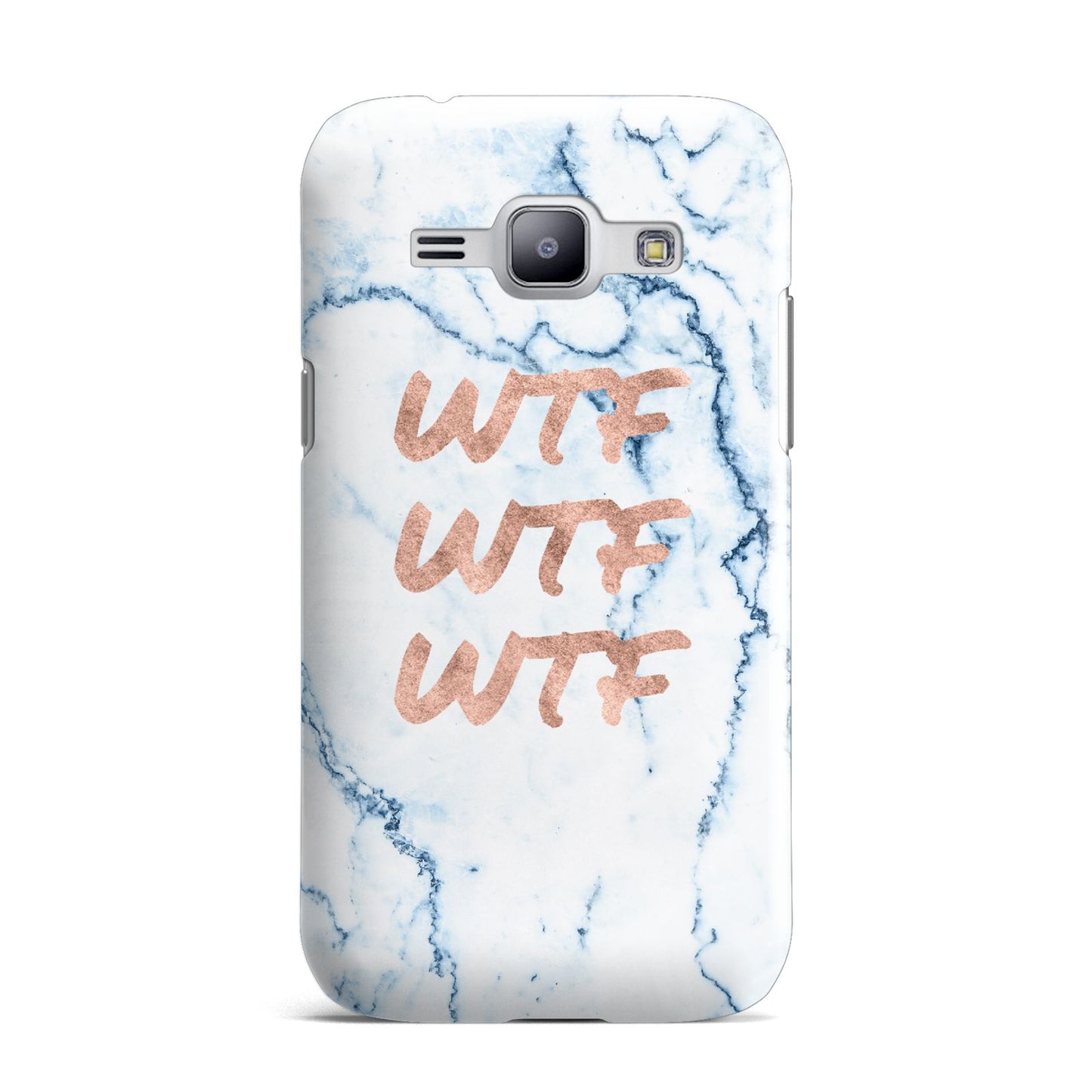 Wtf Rose Gold Blue Marble Effect Samsung Galaxy J1 2015 Case