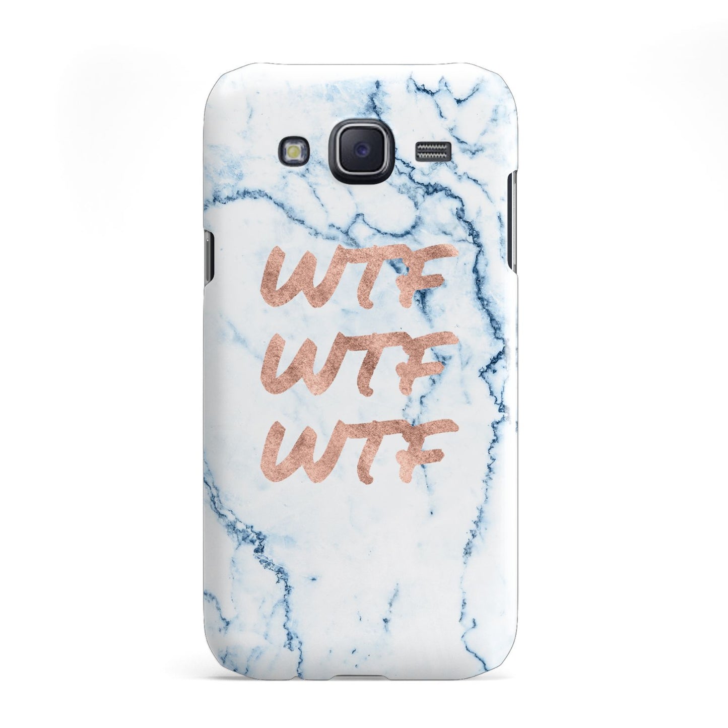 Wtf Rose Gold Blue Marble Effect Samsung Galaxy J5 Case