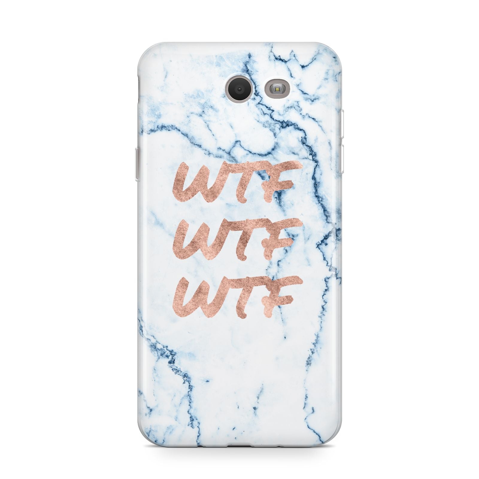 Wtf Rose Gold Blue Marble Effect Samsung Galaxy J7 2017 Case