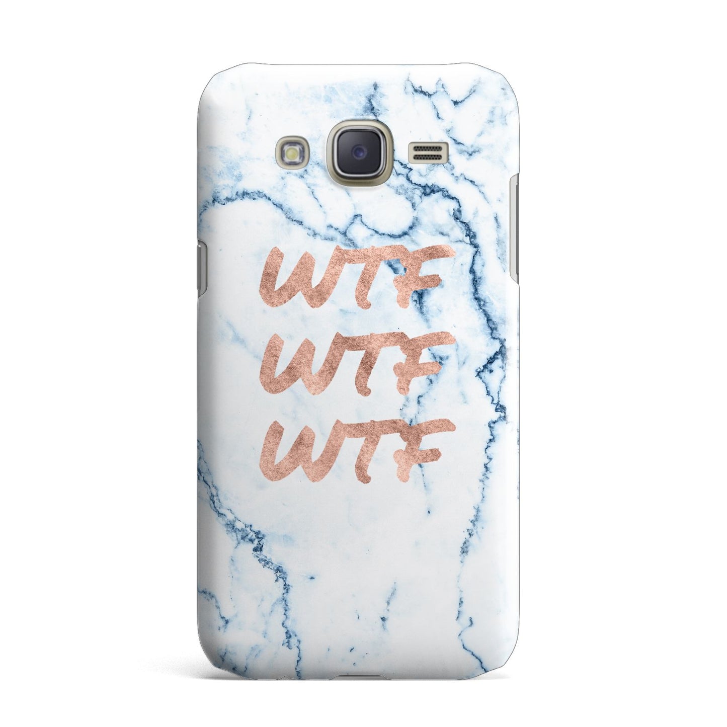 Wtf Rose Gold Blue Marble Effect Samsung Galaxy J7 Case