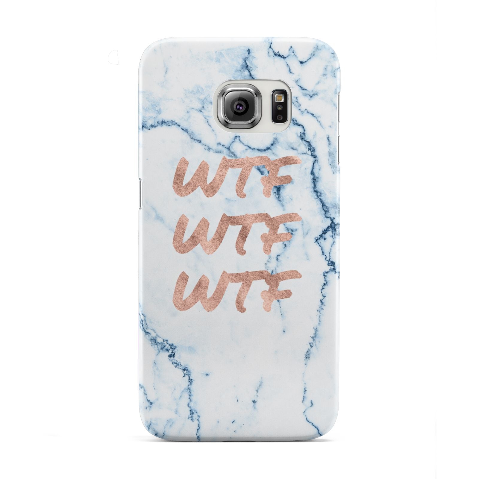 Wtf Rose Gold Blue Marble Effect Samsung Galaxy S6 Edge Case