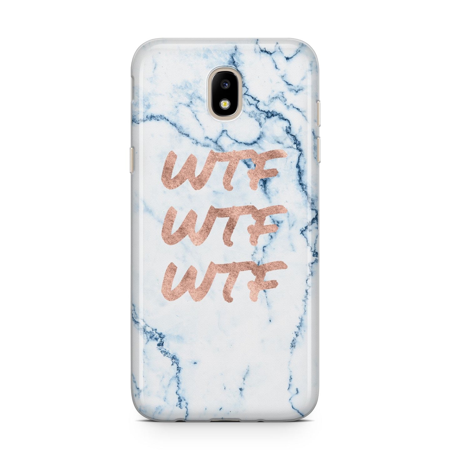 Wtf Rose Gold Blue Marble Effect Samsung J5 2017 Case