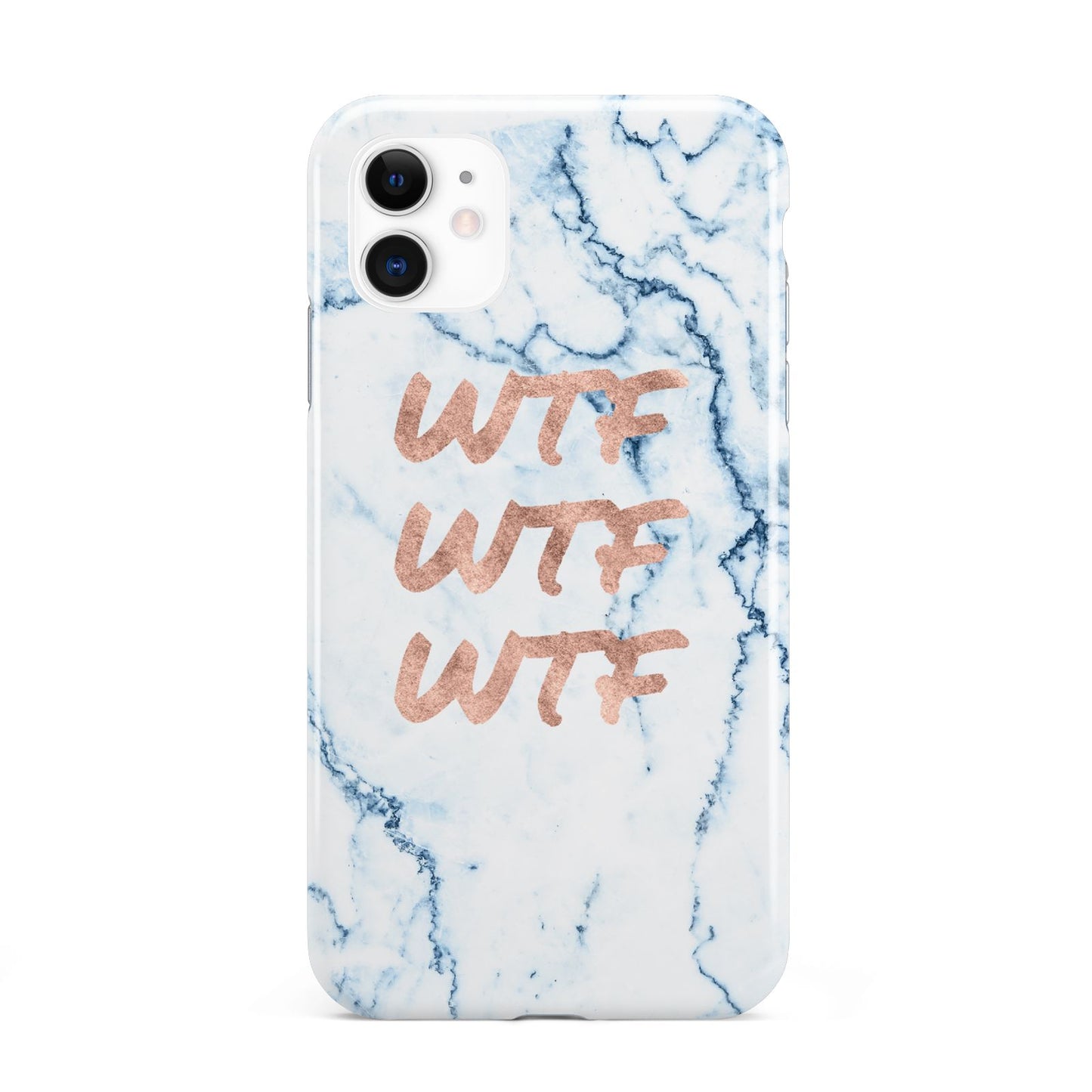 Wtf Rose Gold Blue Marble Effect iPhone 11 3D Tough Case