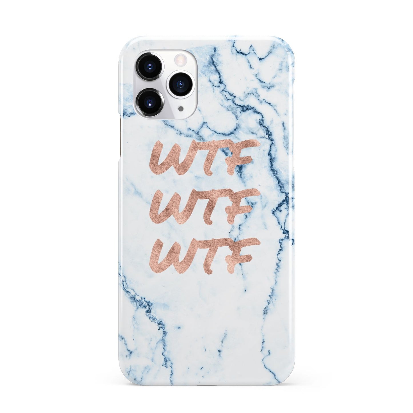 Wtf Rose Gold Blue Marble Effect iPhone 11 Pro 3D Snap Case