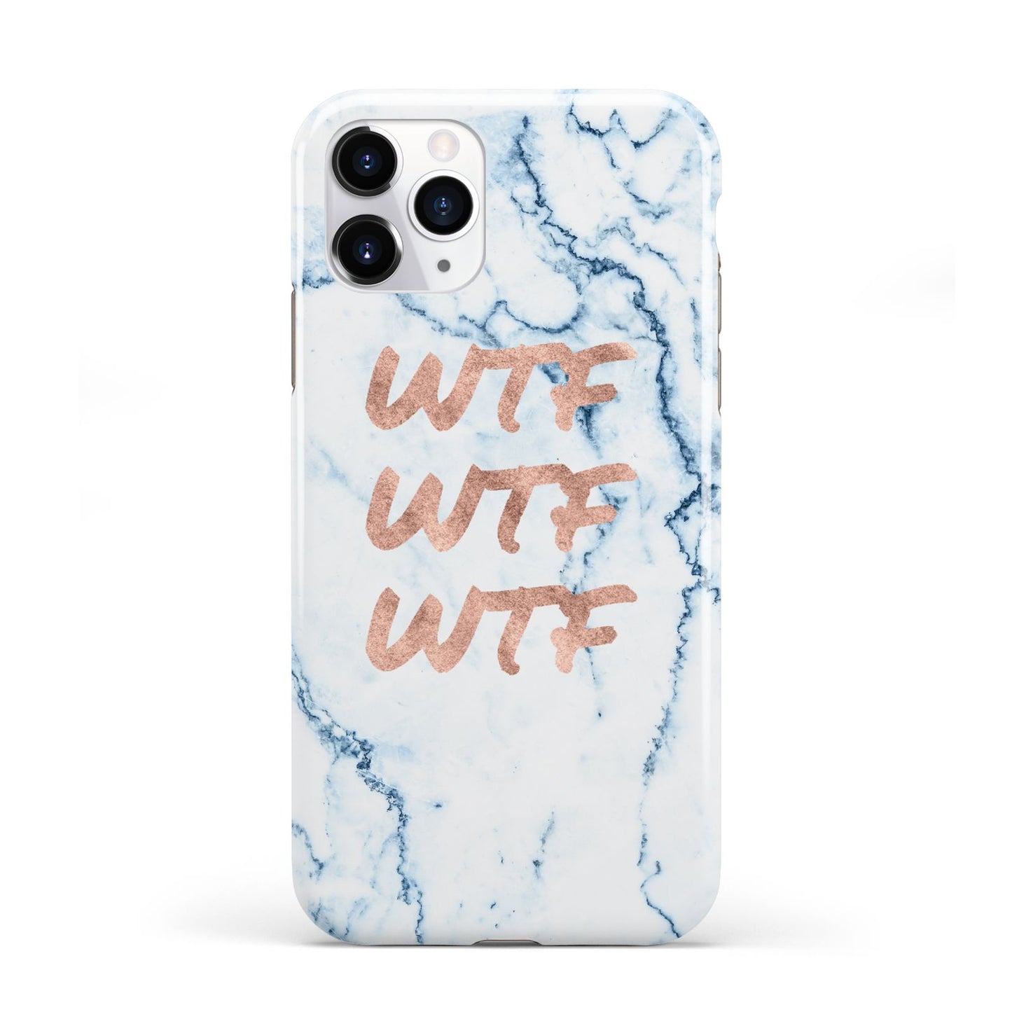 Wtf Rose Gold Blue Marble Effect iPhone 11 Pro 3D Tough Case