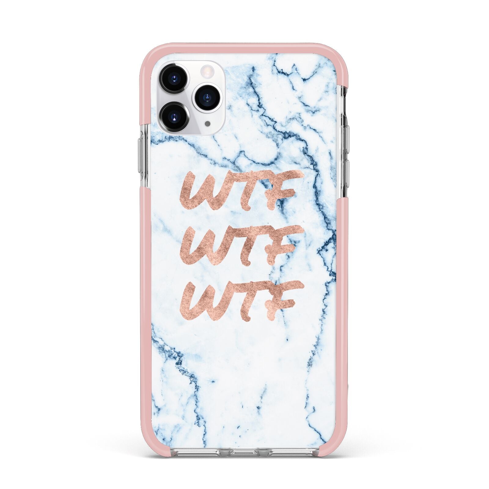 Wtf Rose Gold Blue Marble Effect iPhone 11 Pro Max Impact Pink Edge Case