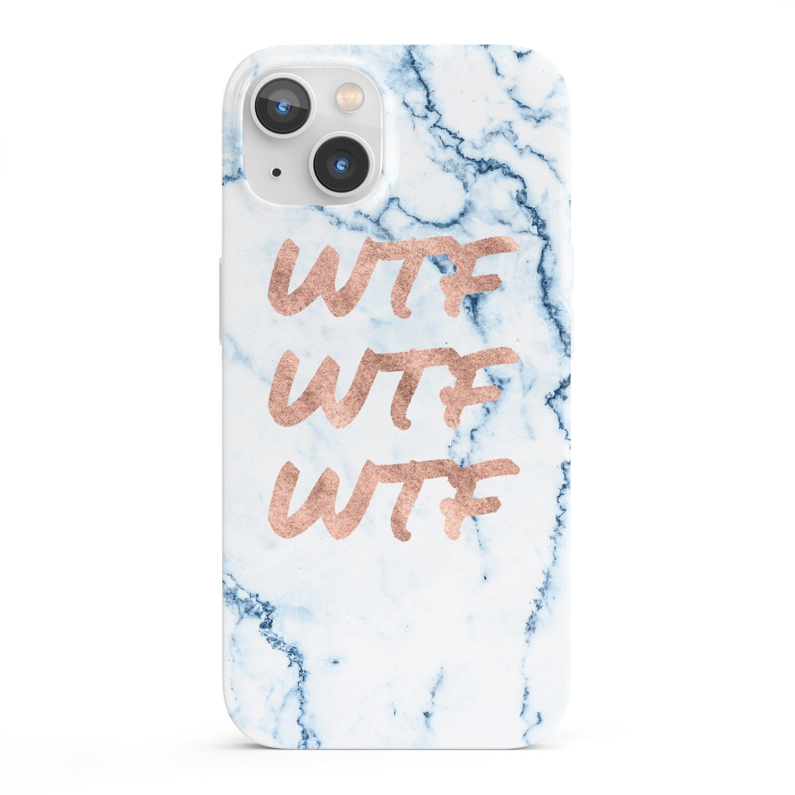 Wtf Rose Gold Blue Marble Effect iPhone 13 Full Wrap 3D Snap Case