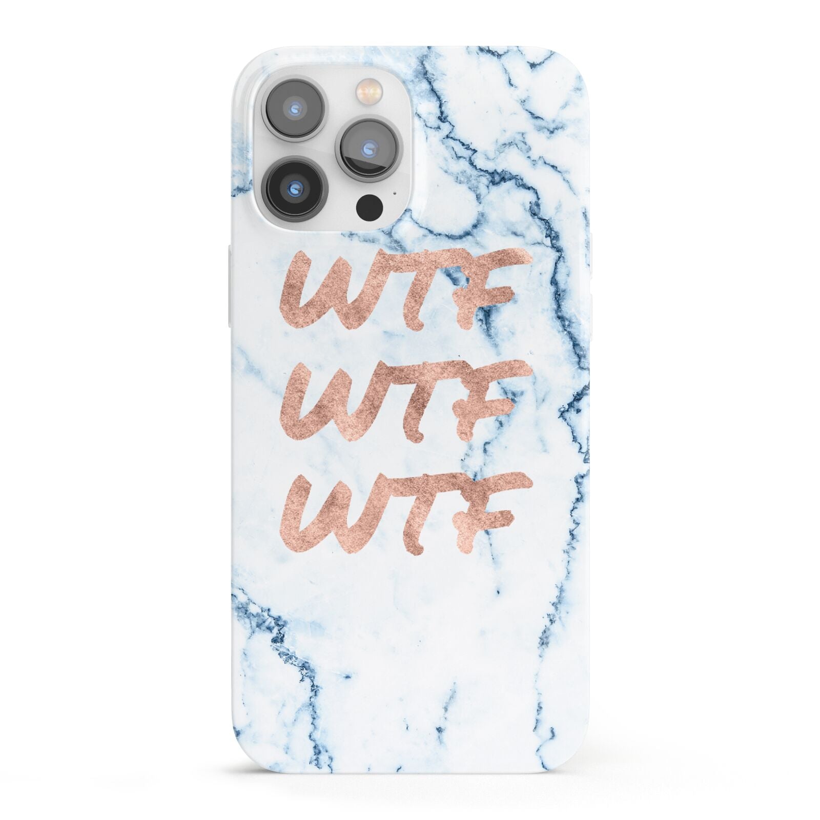 Wtf Rose Gold Blue Marble Effect iPhone 13 Pro Max Full Wrap 3D Snap Case