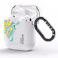 Yellow Pink Custom Flowers AirPods Clear Case Side Image