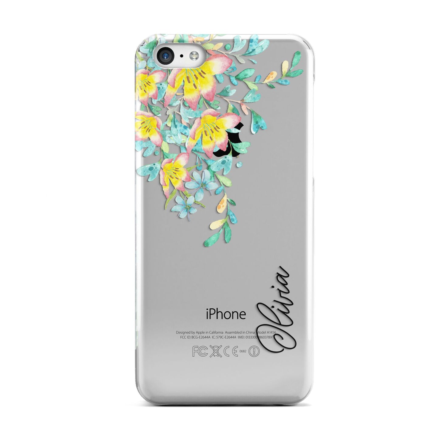 Yellow Pink Custom Flowers Apple iPhone 5c Case