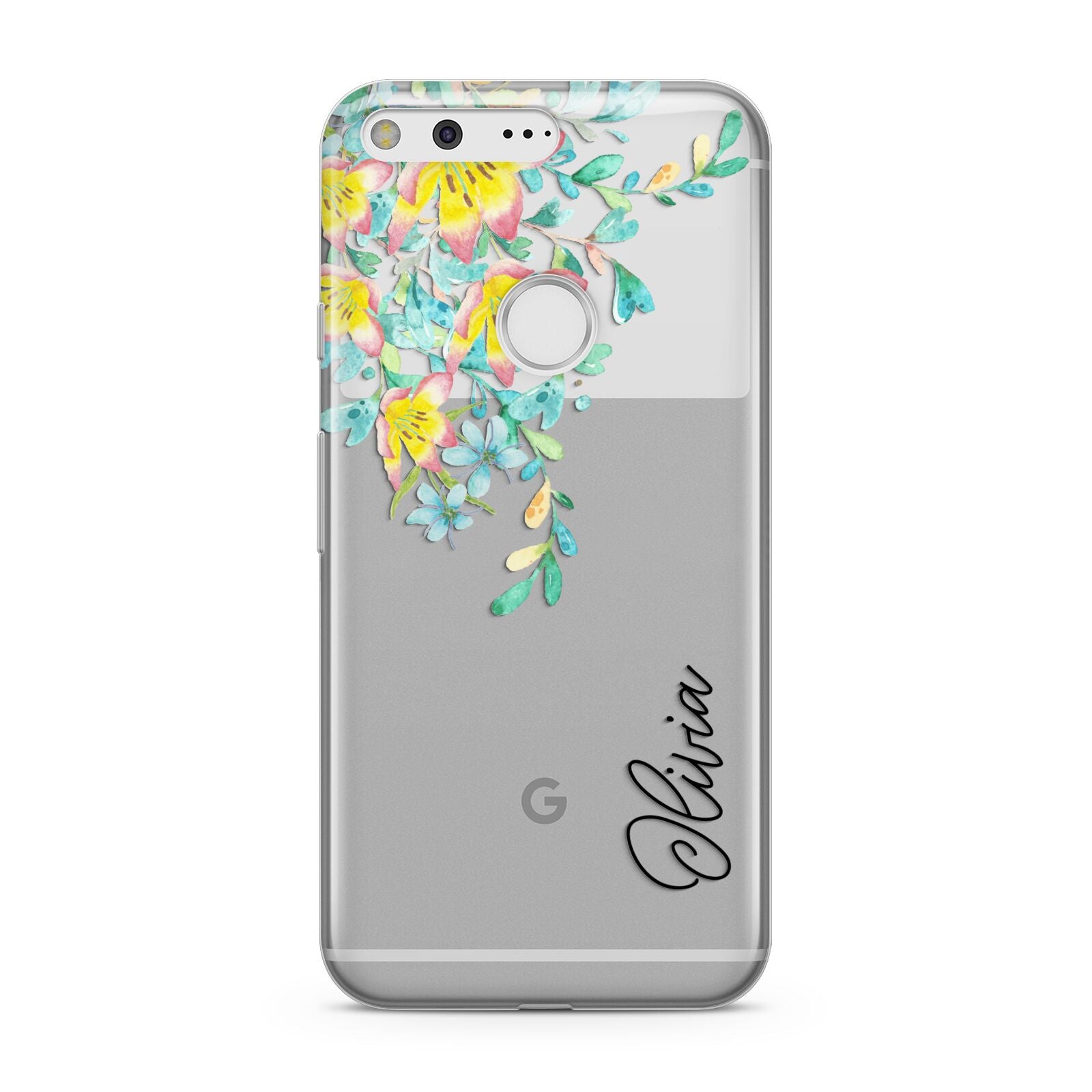 Yellow Pink Custom Flowers Google Pixel Case