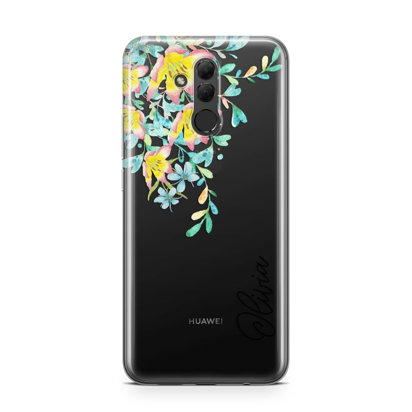 Yellow Pink Custom Flowers Huawei Mate 20 Lite