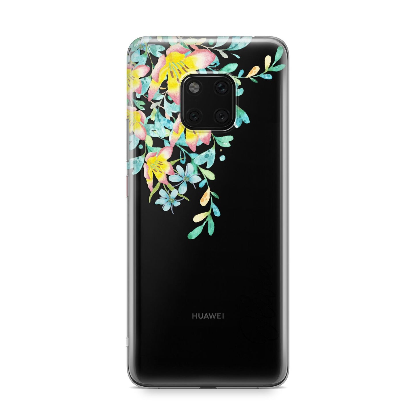 Yellow Pink Custom Flowers Huawei Mate 20 Pro Phone Case