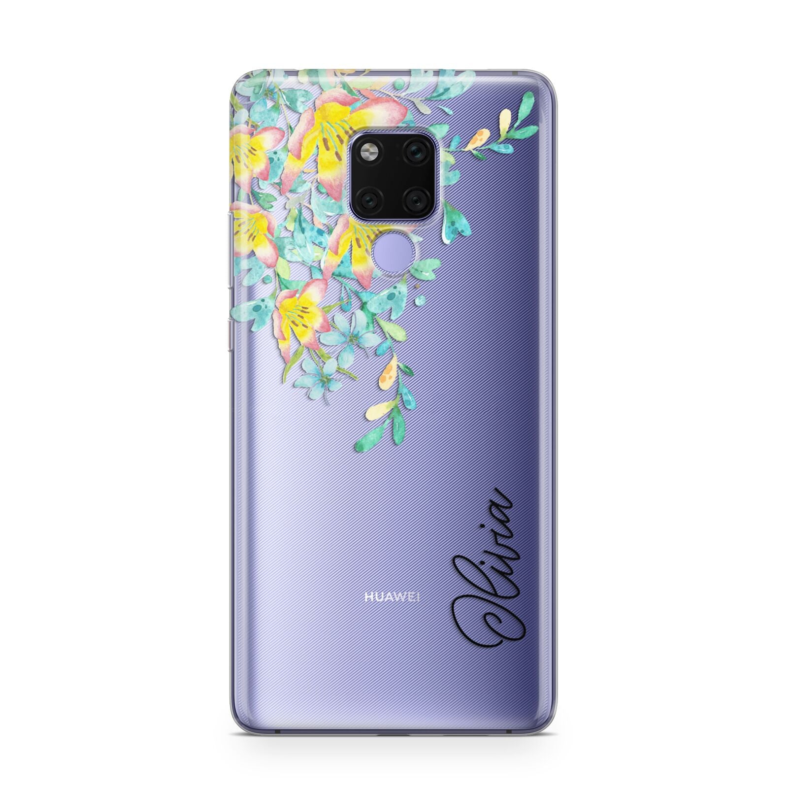 Yellow Pink Custom Flowers Huawei Mate 20X Phone Case