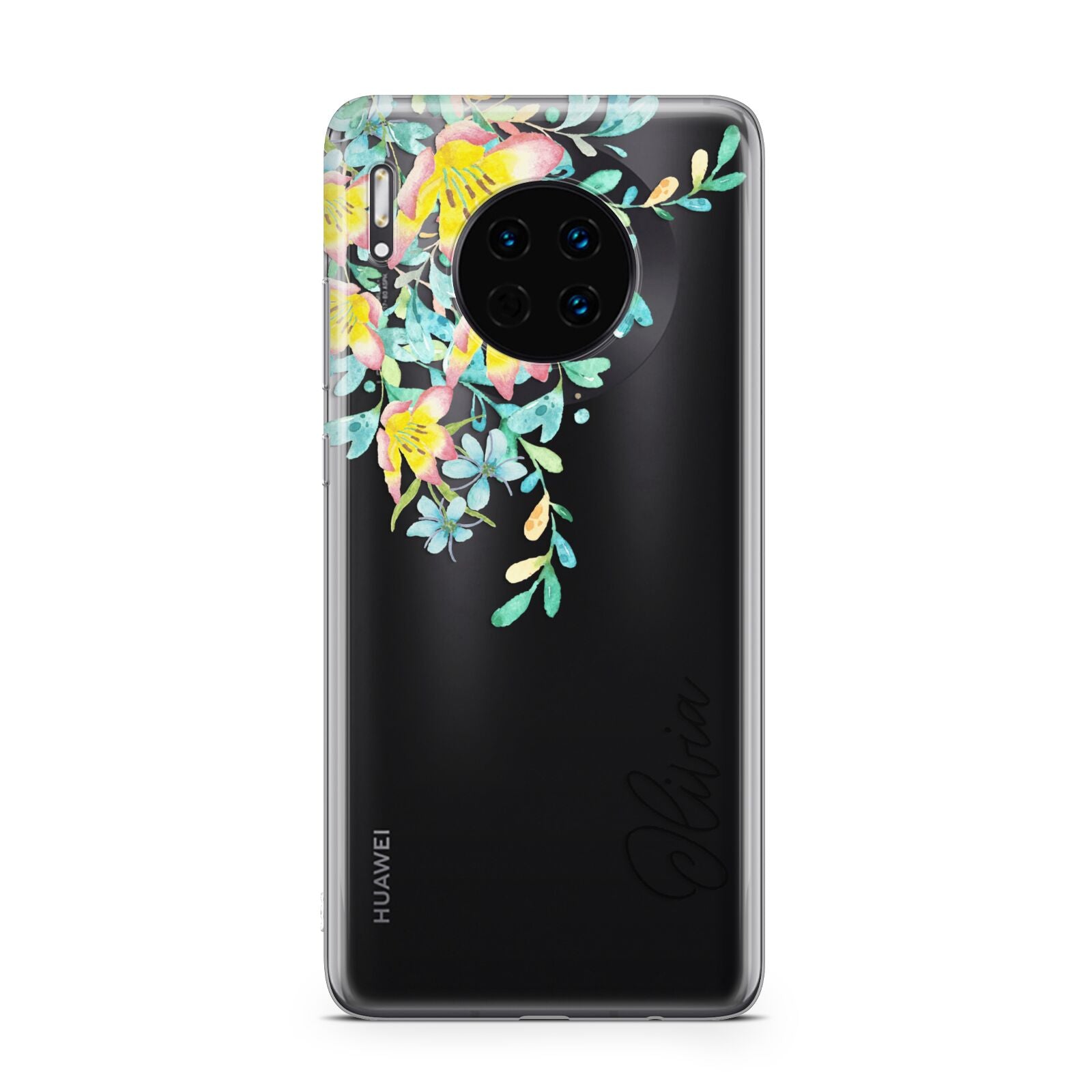 Yellow Pink Custom Flowers Huawei Mate 30