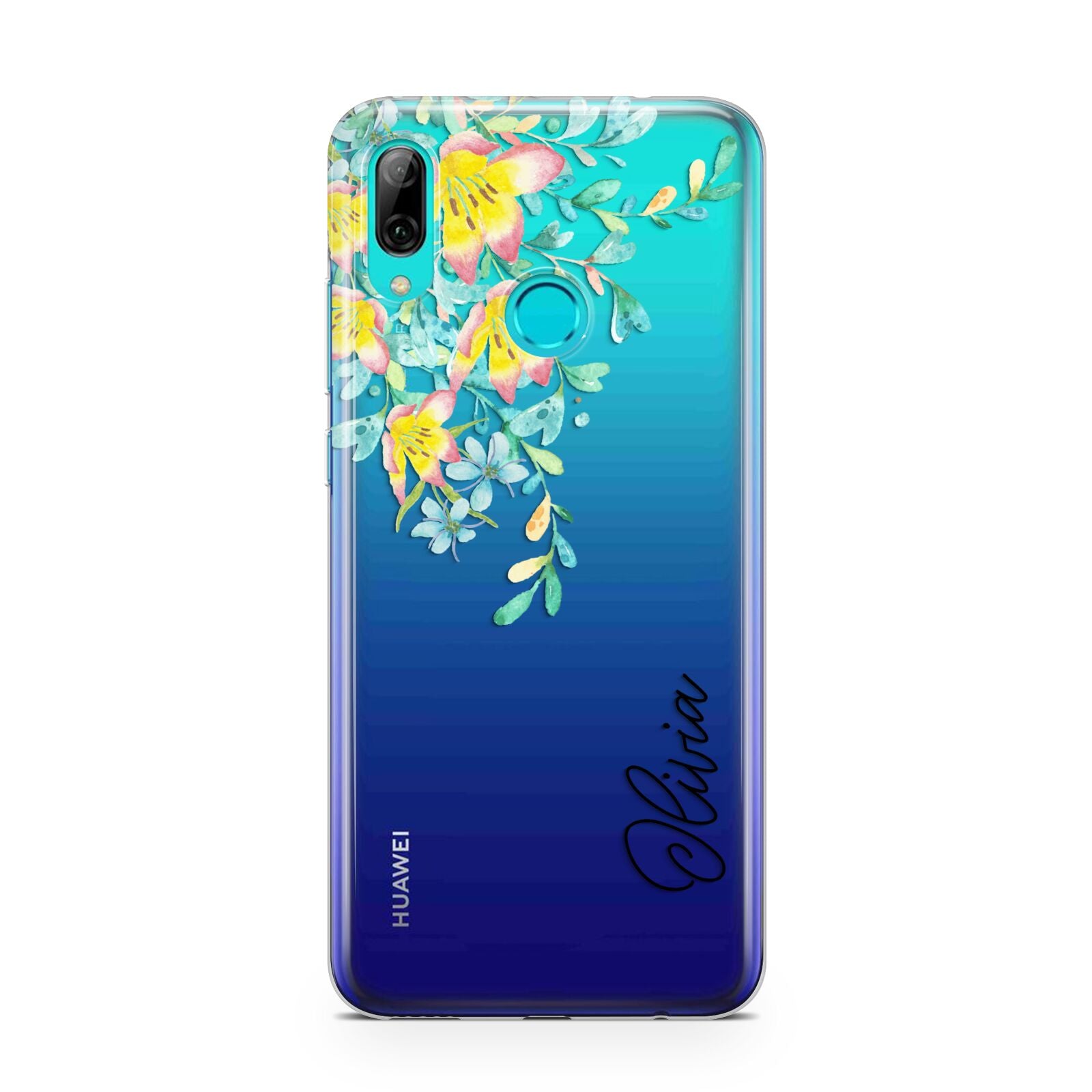 Yellow Pink Custom Flowers Huawei P Smart 2019 Case