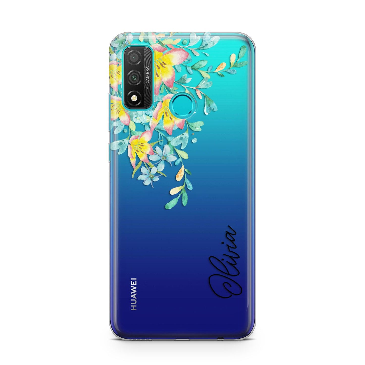 Yellow Pink Custom Flowers Huawei P Smart 2020