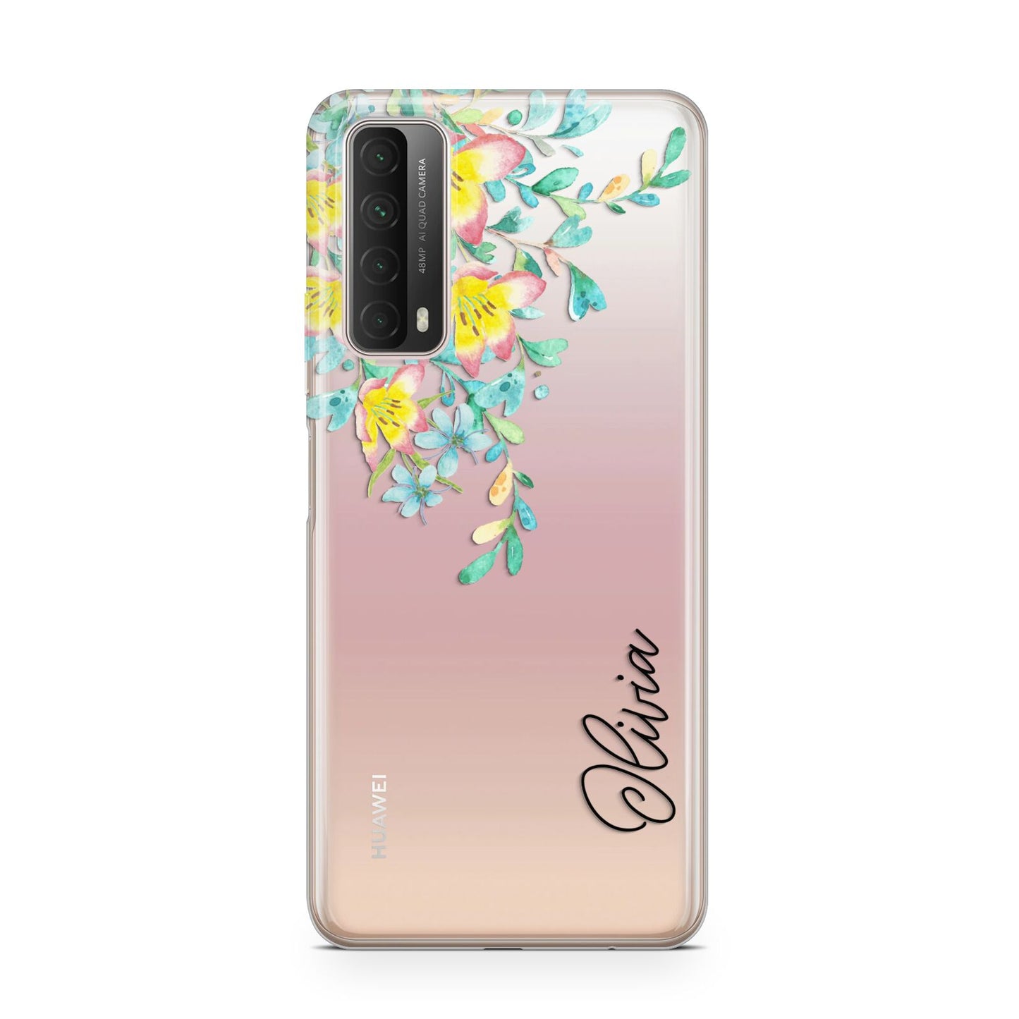 Yellow Pink Custom Flowers Huawei P Smart 2021