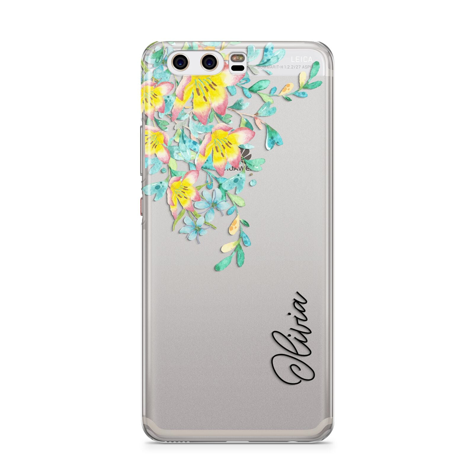 Yellow Pink Custom Flowers Huawei P10 Phone Case