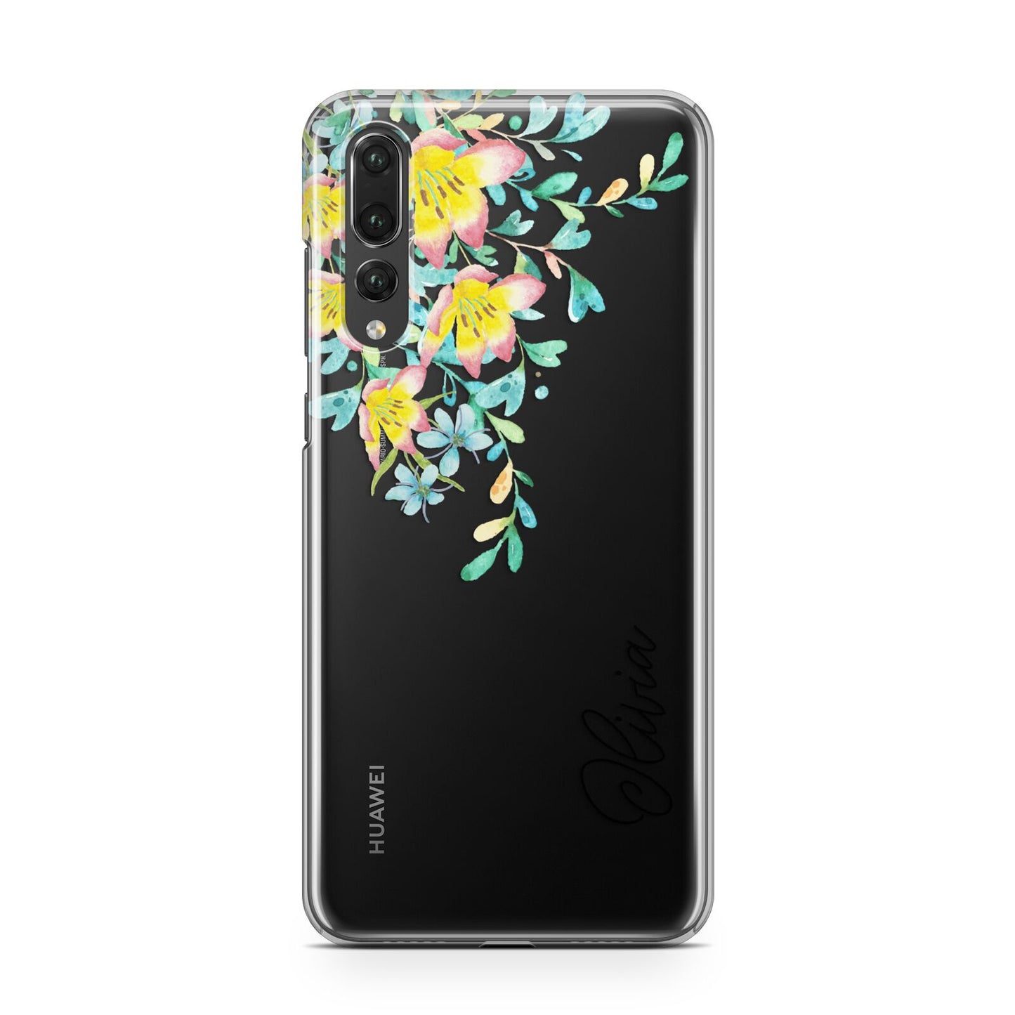 Yellow Pink Custom Flowers Huawei P20 Pro Phone Case