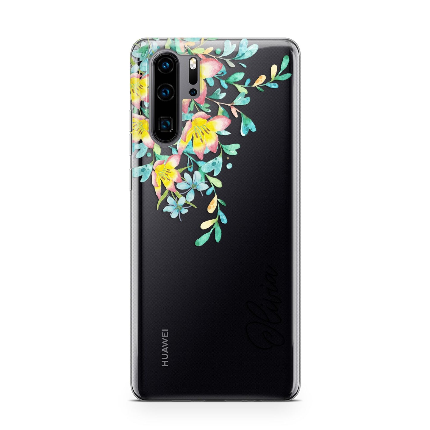 Yellow Pink Custom Flowers Huawei P30 Pro Phone Case