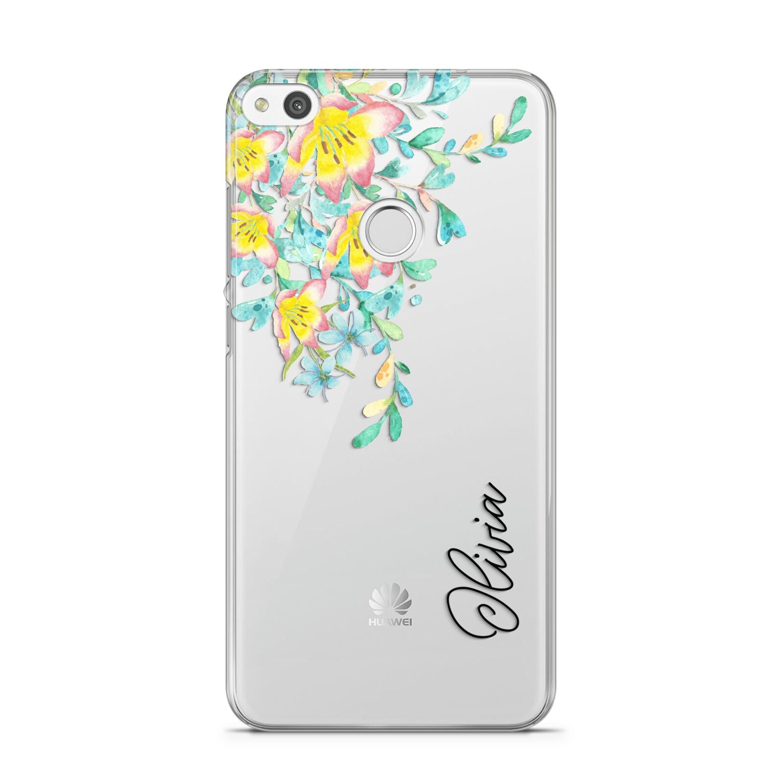 Yellow Pink Custom Flowers Huawei P8 Lite Case