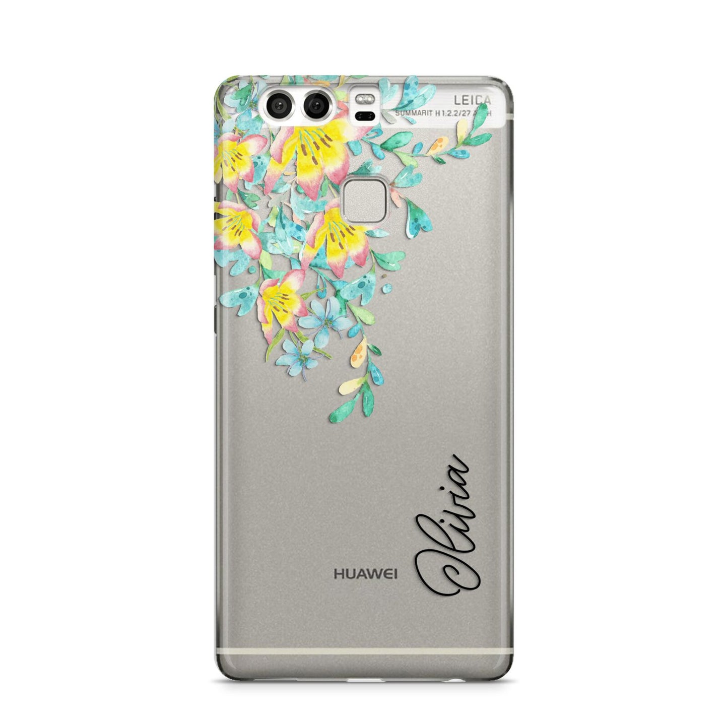 Yellow Pink Custom Flowers Huawei P9 Case