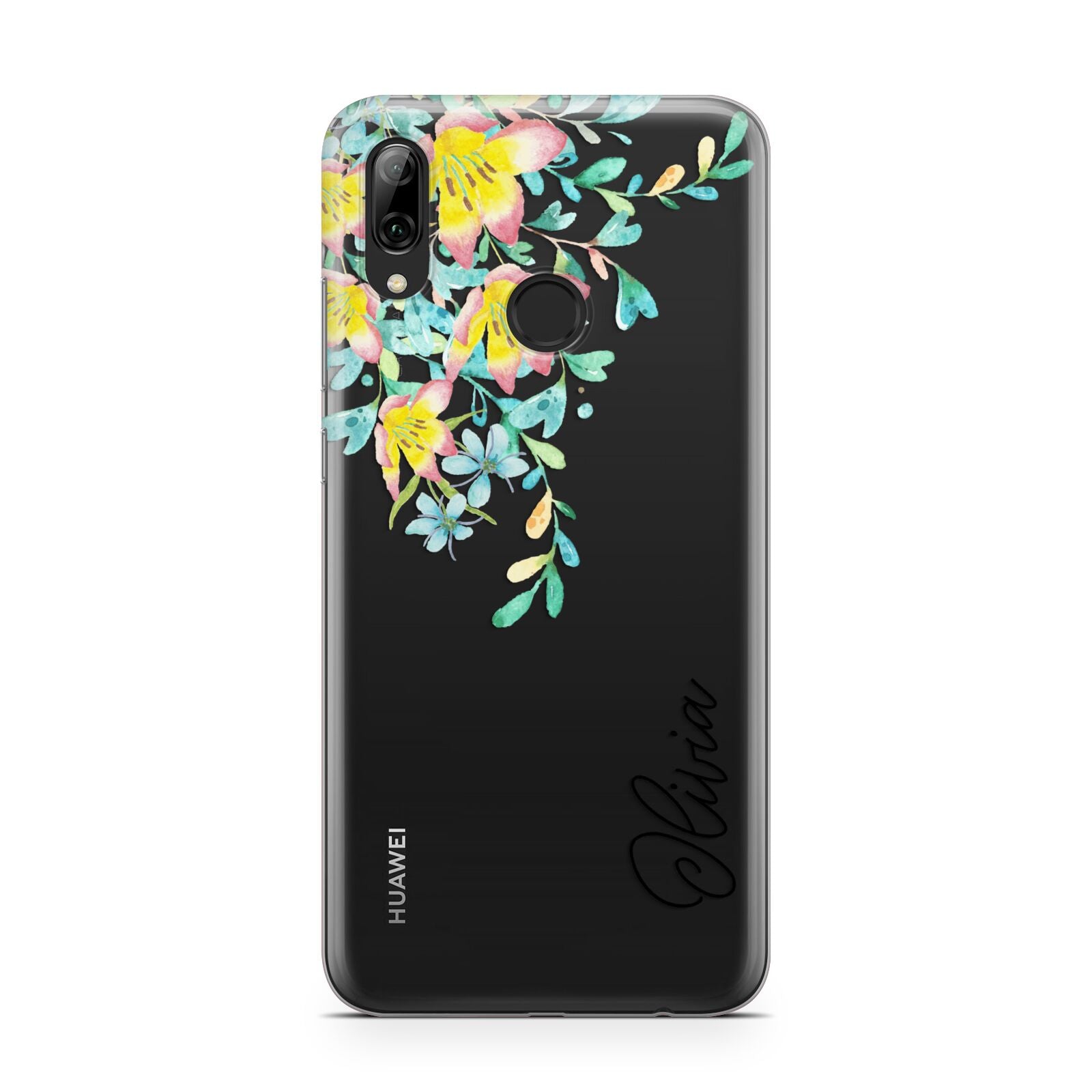 Yellow Pink Custom Flowers Huawei Y7 2019