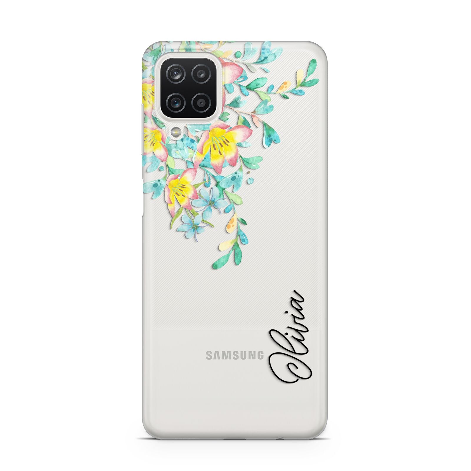 Yellow Pink Custom Flowers Samsung A12 Case