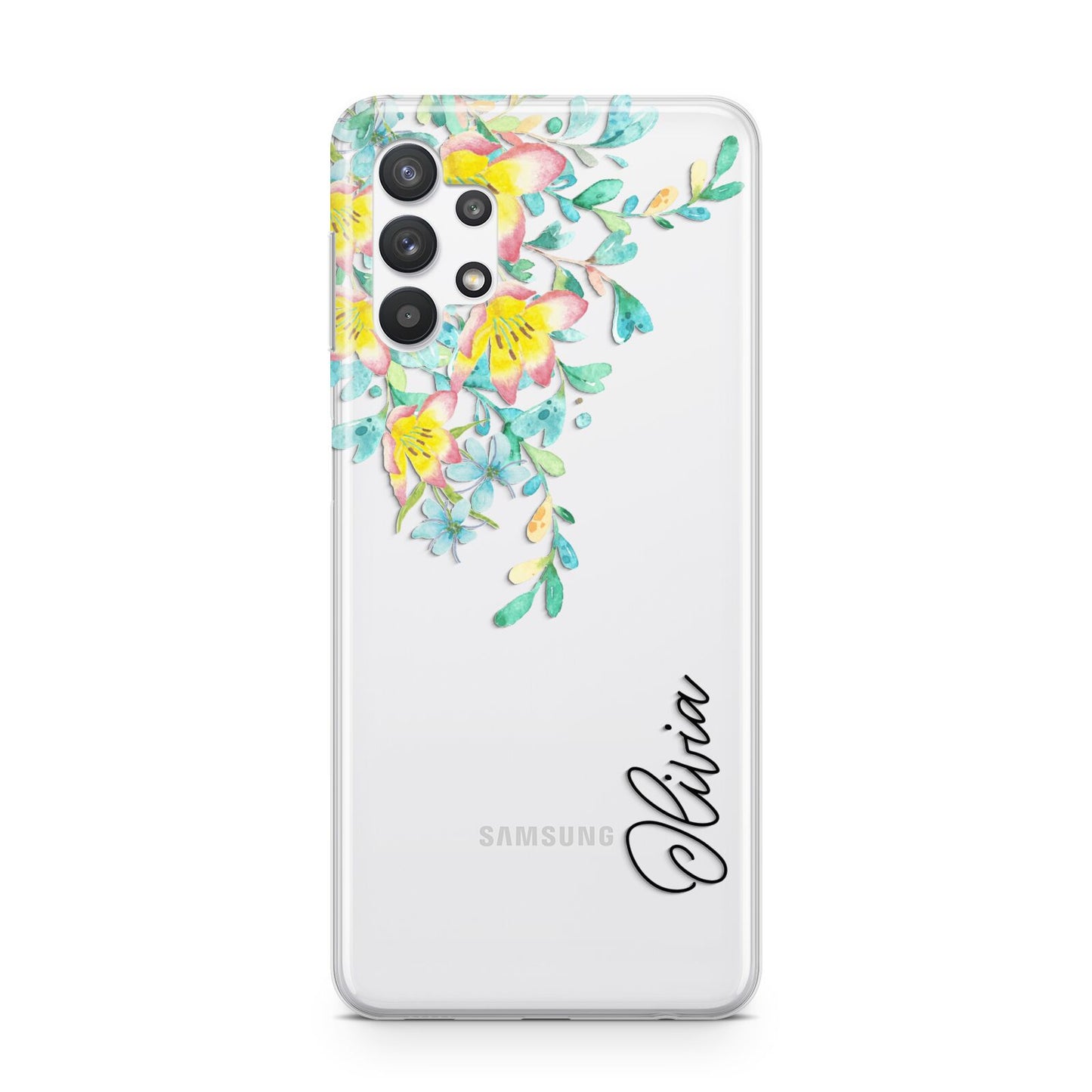 Yellow Pink Custom Flowers Samsung A32 5G Case