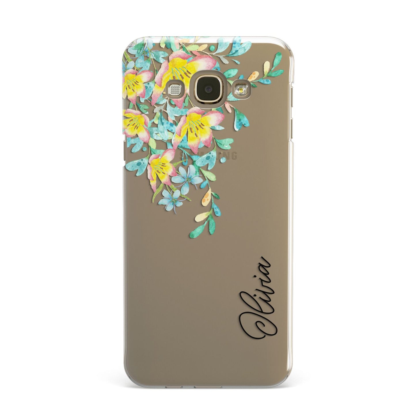 Yellow Pink Custom Flowers Samsung Galaxy A8 Case