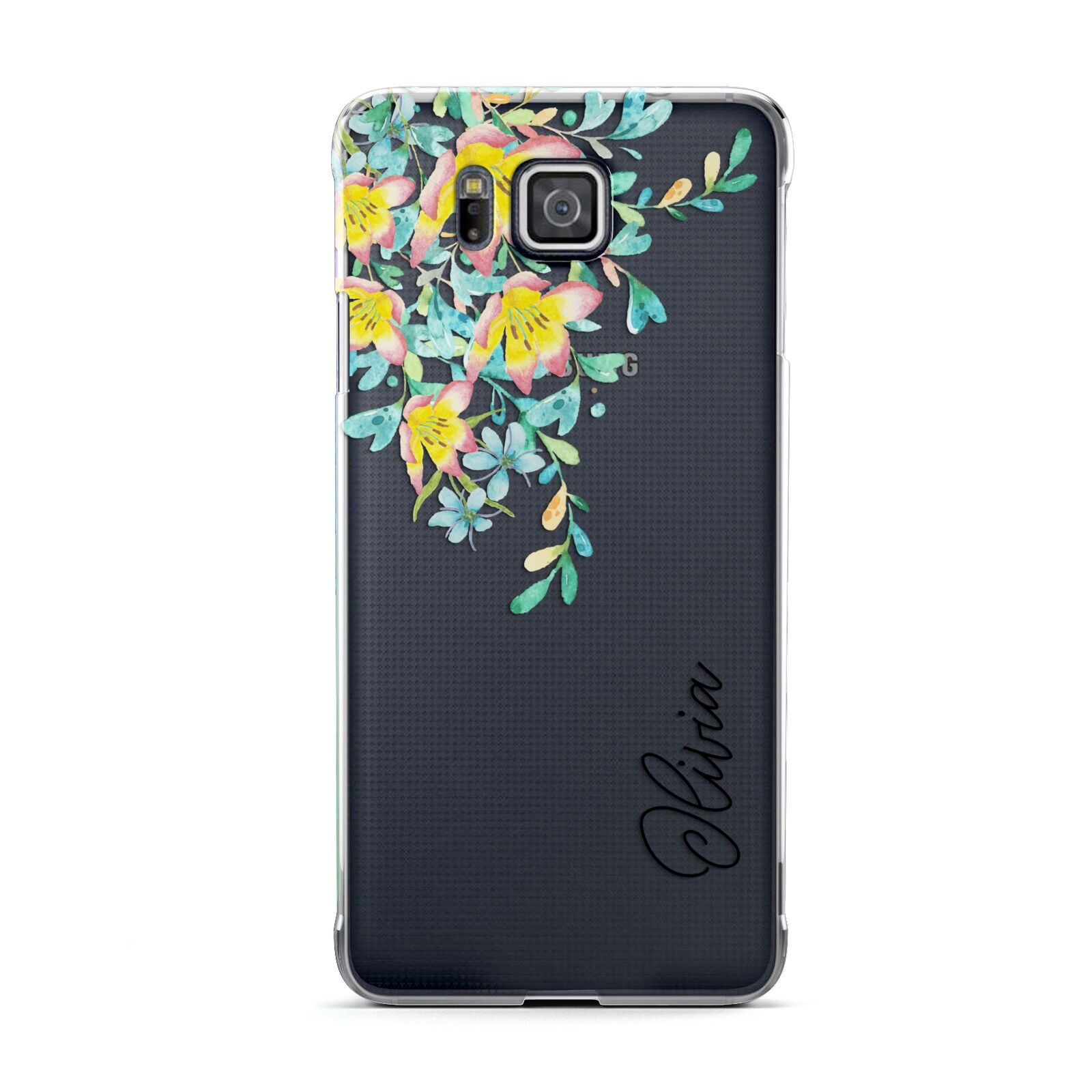 Yellow Pink Custom Flowers Samsung Galaxy Alpha Case