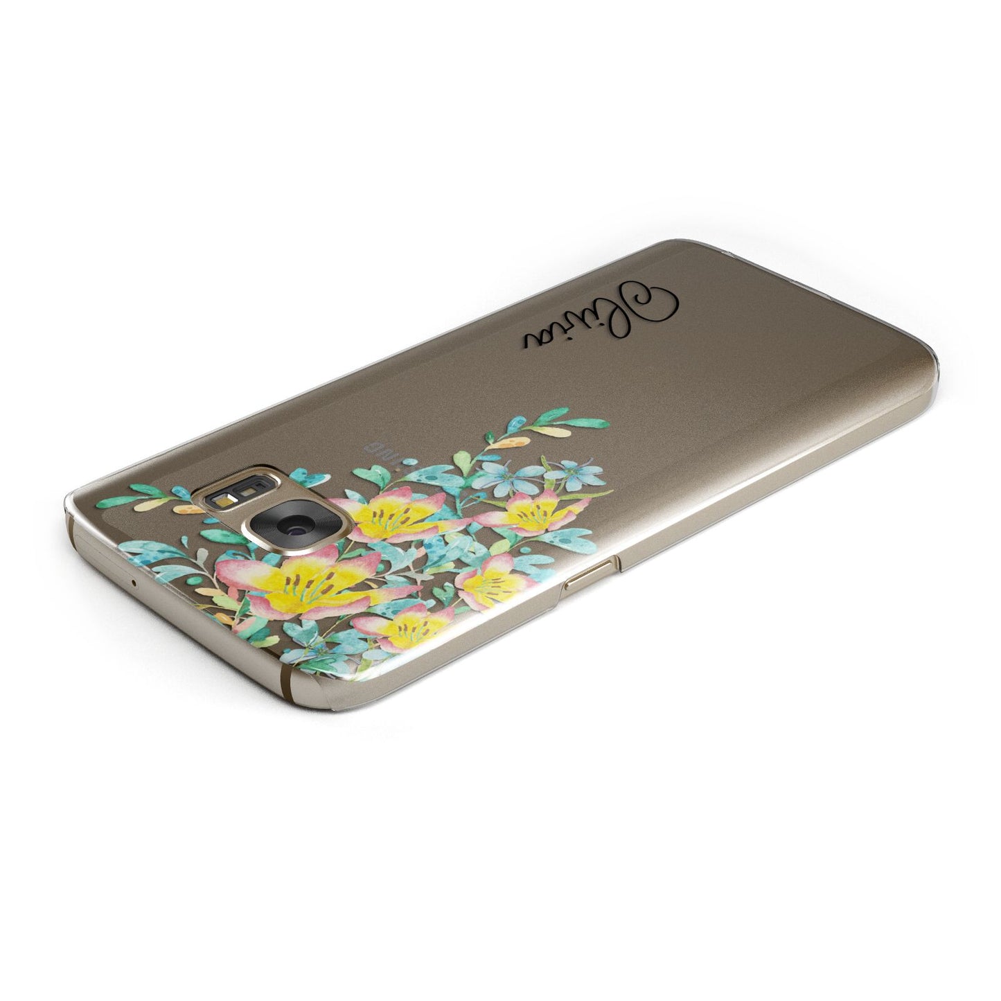 Yellow Pink Custom Flowers Samsung Galaxy Case Top Cutout