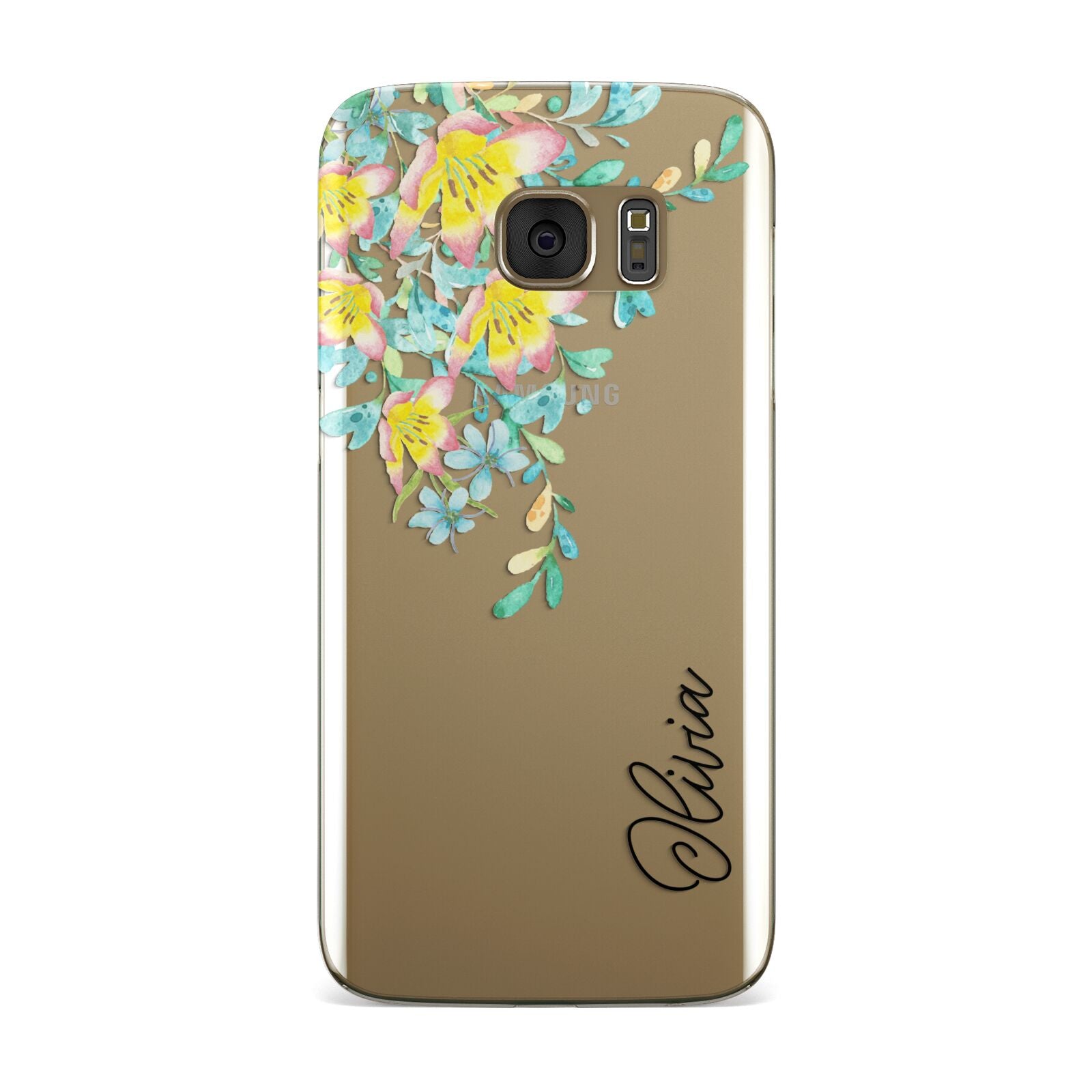 Yellow Pink Custom Flowers Samsung Galaxy Case