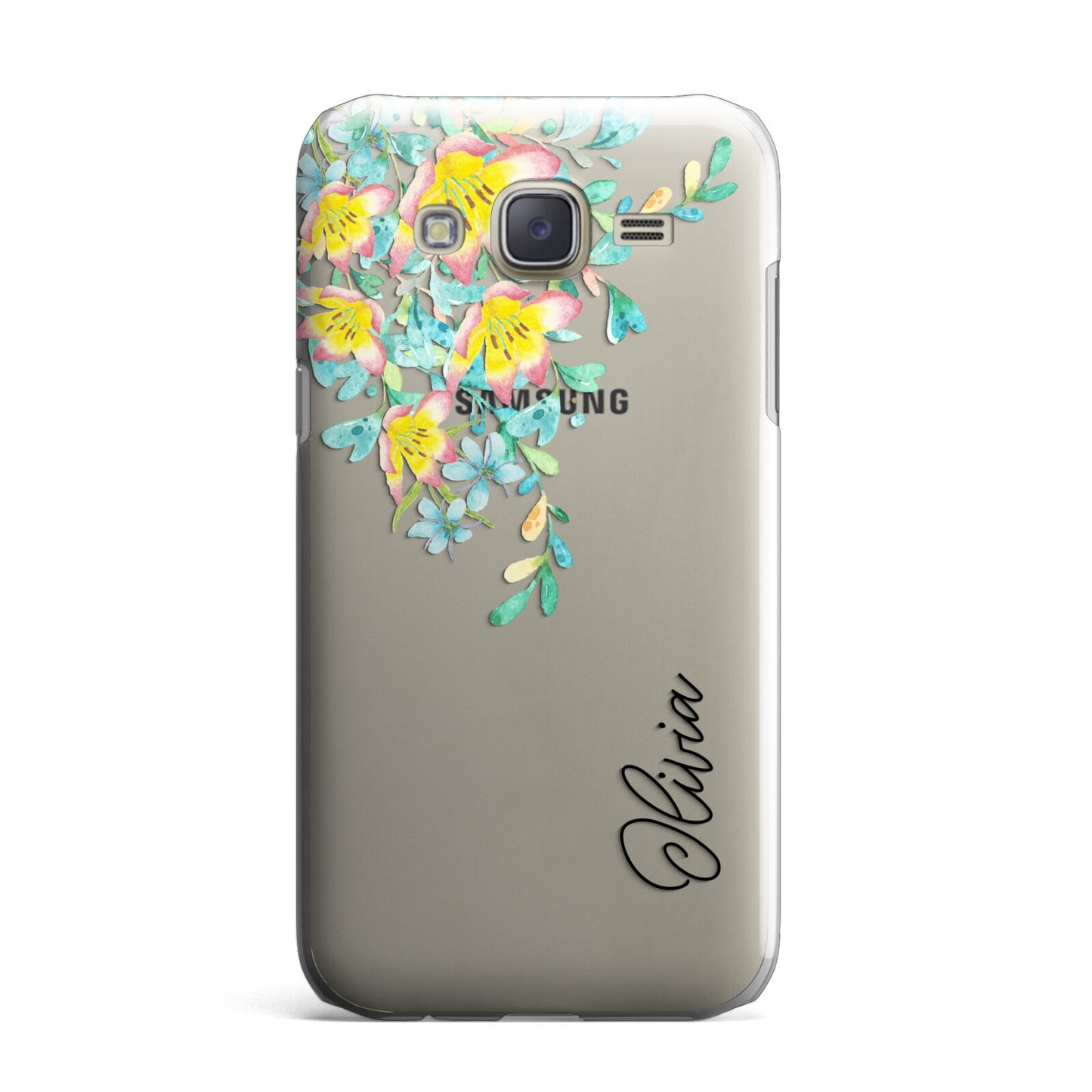 Yellow Pink Custom Flowers Samsung Galaxy J7 Case