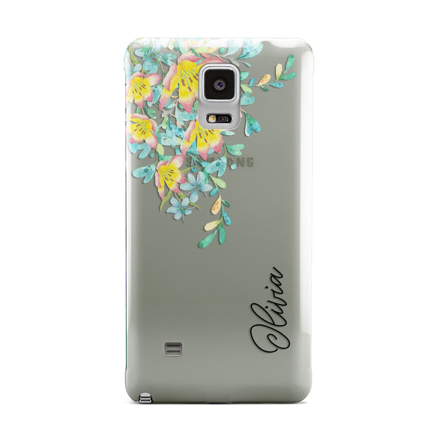 Yellow Pink Custom Flowers Samsung Galaxy Note 4 Case