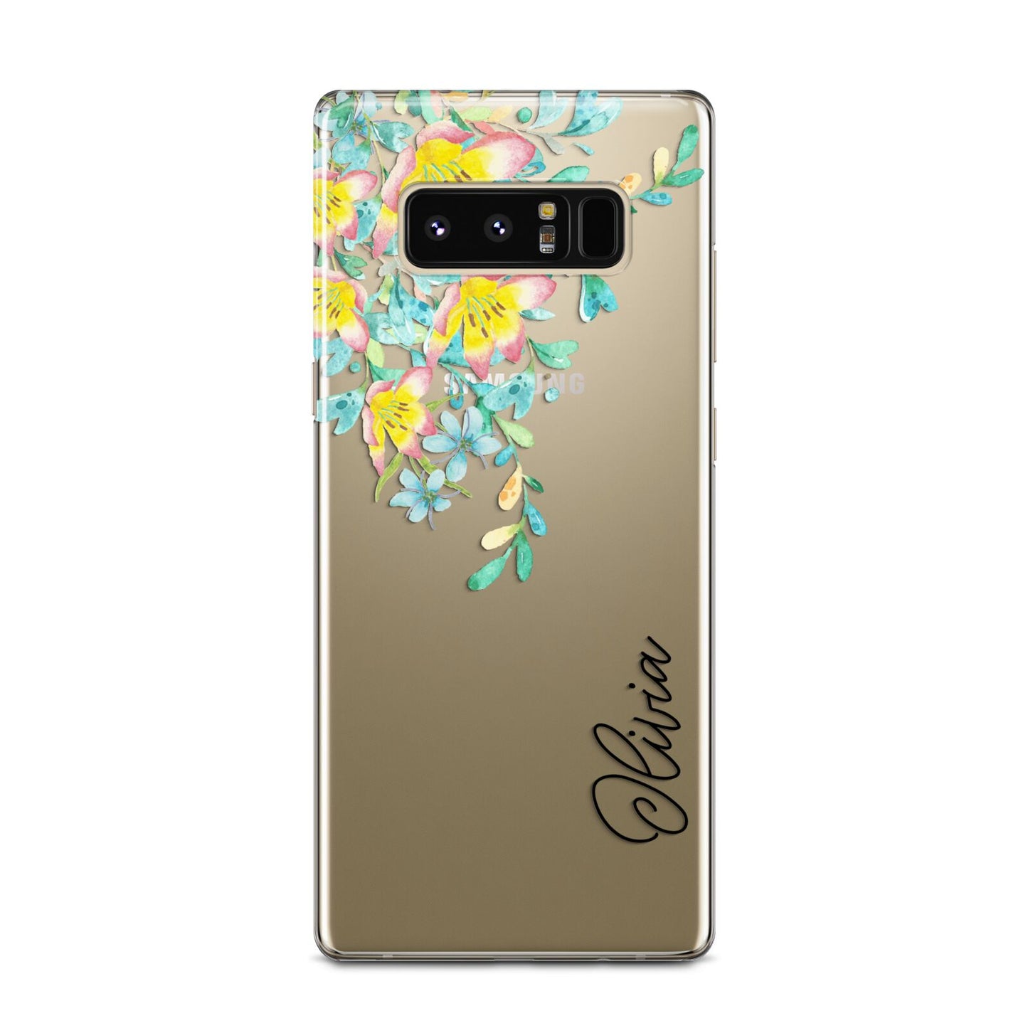 Yellow Pink Custom Flowers Samsung Galaxy Note 8 Case